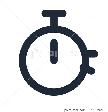 Simple line drawing icon for a lap timer stopwatch. 141079215