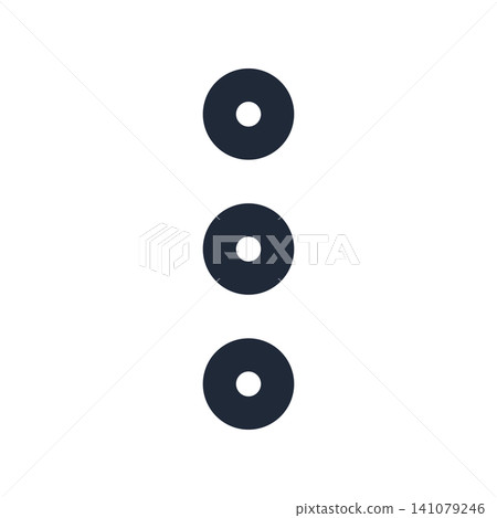 Kebab menu icon (three vertical dots) Kebab menu icon (three vertical dots) 141079246