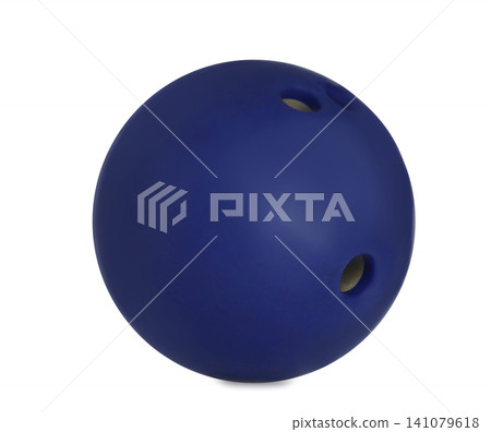 Modern blue bowling ball isolated on white 141079618