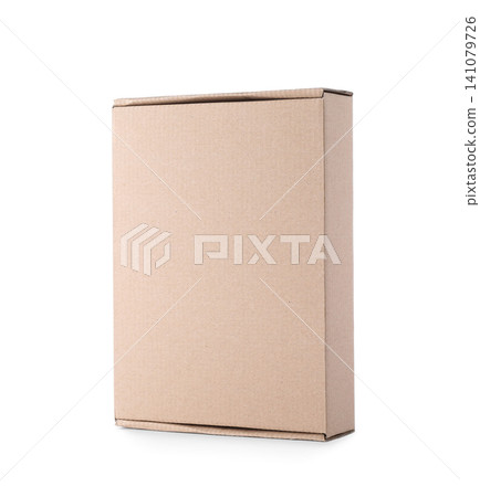 Cardboard box isolated on white. Mockup for design Cardboard box isolated on white. Mockup for design 141079726
