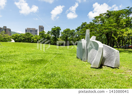 Panoramic view of Sculpture Park at the Kaohsiung Museum of Fine Arts in Taiwan. It's located in the Neiweipi Cultural Park Area of Kaohsiung. Panoramic view of Sculpture Park at the Kaohsiung Museum of Fine Arts in Taiwan. It's located in the Neiweipi Cultural Park Area of Kaohsiung. 141080041