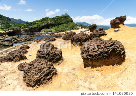 Beautiful Beehive Rock of the Yehliu Geopark. Yehliu is a cape located in Wanli, New Taipei City, Taiwan. 141080050