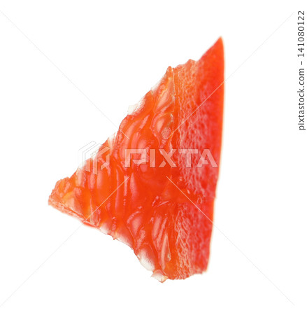 Piece of red bell pepper isolated on white Piece of red bell pepper isolated on white 141080122