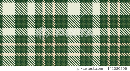 Evergreen and Cream Festive Christmas Tartan Check Seamless Pattern Holiday Quilting Design 141080206