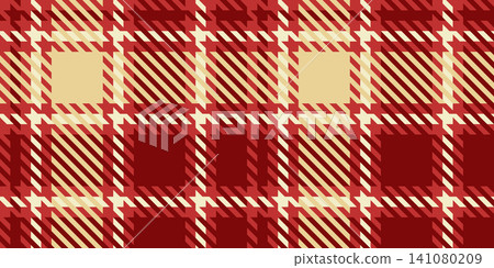 Traditional Red Beige Christmas Houndstooth Tartan Holiday Plaid Pattern Traditional Red Beige Christmas Houndstooth Tartan Holiday Plaid Pattern 141080209