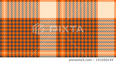 Orange Tartan Plaid Pattern with Bold Red and Beige Check Design Orange Tartan Plaid Pattern with Bold Red and Beige Check Design 141080244