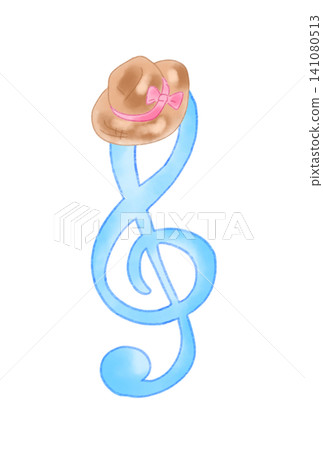 Musical notes with straw hats Musical notes with straw hats 141080513