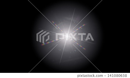 Flare overlay sun light len effect. Sharp white star with rainbow diffraction spikes. Prismatic flash for clean design Flare overlay sun light len effect. Sharp white star with rainbow diffraction spikes. Prismatic flash for clean design 141080638