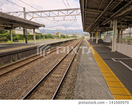 Scenes of train station platforms and tracks in regional cities (railways and transportation) Scenes of train station platforms and tracks in regional cities (railways and transportation) 141080970