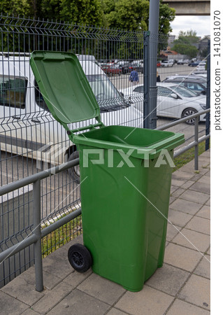Open Green Whellie Bin Open Green Whellie Bin 141081070
