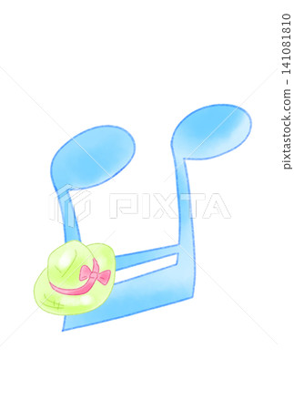 Musical notes with straw hats Musical notes with straw hats 141081810
