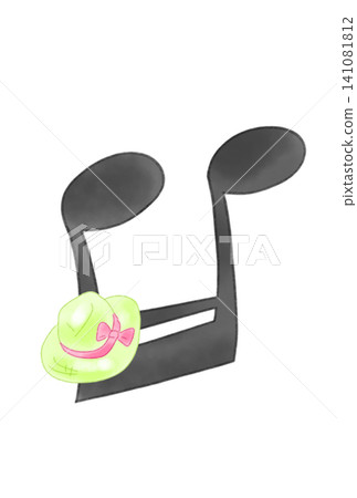 Musical notes with straw hats Musical notes with straw hats 141081812