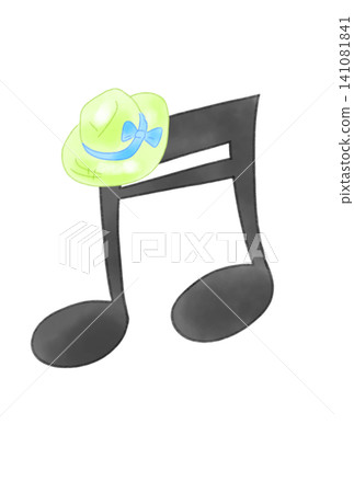Musical notes with straw hats Musical notes with straw hats 141081841