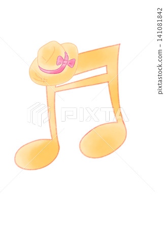 Musical notes with straw hats Musical notes with straw hats 141081842