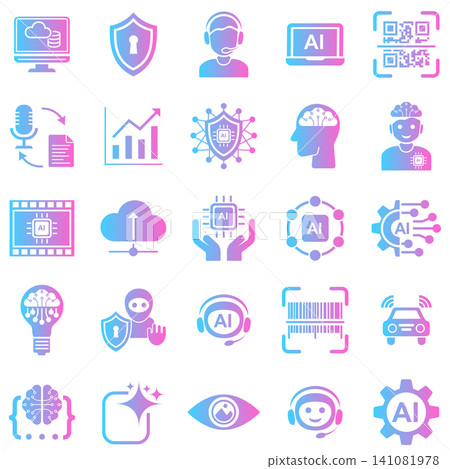 artificial intelligence and future technology icon set vector illustration artificial intelligence and future technology icon set vector illustration 141081978