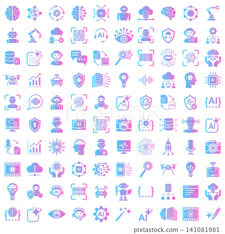 artificial intelligence and future technology icon set vector illustration artificial intelligence and future technology icon set vector illustration 141081981
