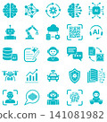 artificial intelligence and future technology icon set vector illustration 141081982