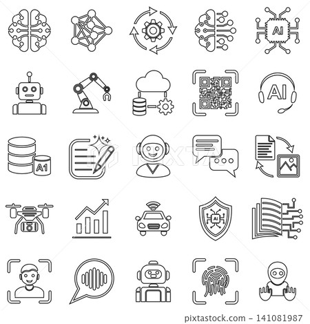 artificial intelligence and future technology icon set vector illustration artificial intelligence and future technology icon set vector illustration 141081987