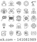 artificial intelligence and future technology icon set vector illustration 141081989