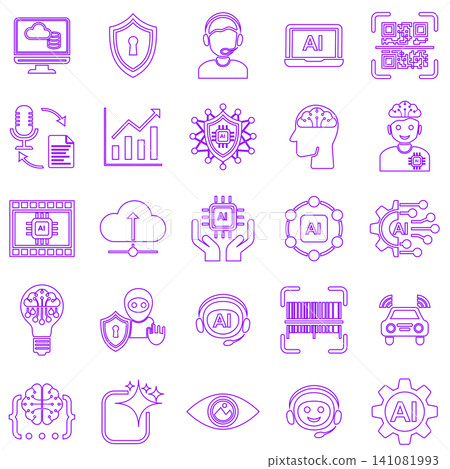 artificial intelligence and future technology icon set vector illustration artificial intelligence and future technology icon set vector illustration 141081993