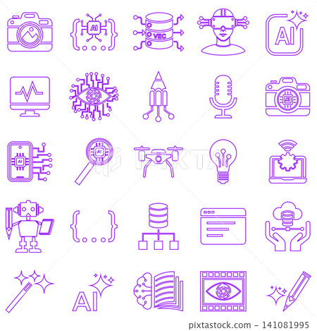 artificial intelligence and future technology icon set vector illustration artificial intelligence and future technology icon set vector illustration 141081995