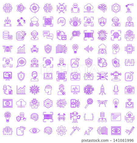artificial intelligence and future technology icon set vector illustration artificial intelligence and future technology icon set vector illustration 141081996