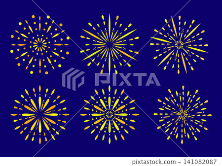 A set of simple fireworks illustrations A set of simple fireworks illustrations 141082087