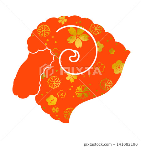 Year of the Sheep - Cute floral sheep illustration Year of the Sheep - Cute floral sheep illustration 141082190