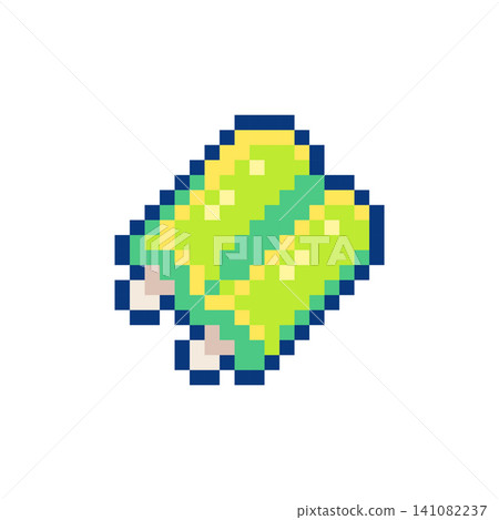 Pixel Art Green Popsicle Icon. 8bit Cute Striped Frozen Ice Cream Bar, Retro Summer Dessert Sticker, Sprite and Badge Pixel Art Green Popsicle Icon. 8bit Cute Striped Frozen Ice Cream Bar, Retro Summer Dessert Sticker, Sprite and Badge 141082237