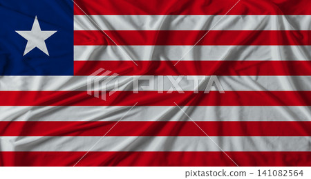 Liberia flag with fabric texture background. National flag of Liberia with cloth texture Liberia flag with fabric texture background. National flag of Liberia with cloth texture 141082564