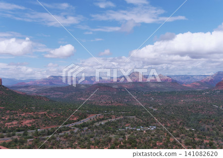 From Bell Rock Trail in Sedona to the town of Sedona and the highway to the north From Bell Rock Trail in Sedona to the town of Sedona and the highway to the north 141082620