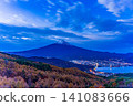[Yamanashi Prefecture] Larch trees in autumn colors and Mt. Fuji at dawn 141083666