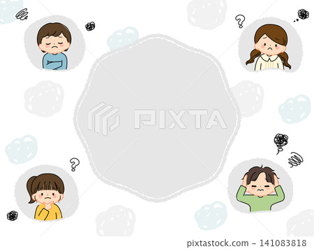 Frame illustrations of children who are troubled or anxious. Frame illustrations of children who are troubled or anxious. 141083818