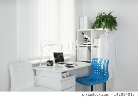 Interior of modern medical office with doctor's workplace Interior of modern medical office with doctor's workplace 141084012