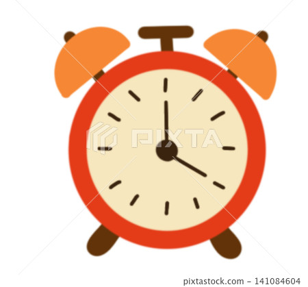 Red Alarm Clock Vintage Cartoon Illustration 141084604