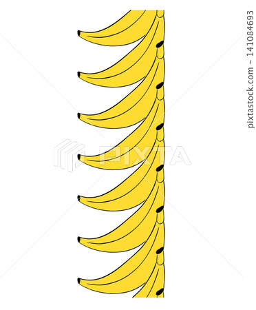 Banana School vertical seamless border colored hand drawn illustration. Vector graphic line ink art. print, comics, fashion, pop art, boards, design, stickers, decoration, posters Banana School vertical seamless border colored hand drawn illustration. Vector graphic line ink art. print, comics, fashion, pop art, boards, design, stickers, decoration, posters 141084693