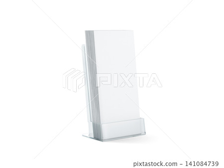 Blank white flyers stack mockup in glass plastic holder png, transparent background, 3d rendering. Dl fliers mock up stand in the acrylic box cut out. Brochure holding in transparent plexiglass. Blank white flyers stack mockup in glass plastic holder png, transparent background, 3d rendering. Dl fliers mock up stand in the acrylic box cut out. Brochure holding in transparent plexiglass. 141084739