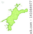 "Ehime Prefecture" - A series of three-dimensional maps of Japan. (Cities, towns, and villages, blank map) EHIME, JAPAN 141084977