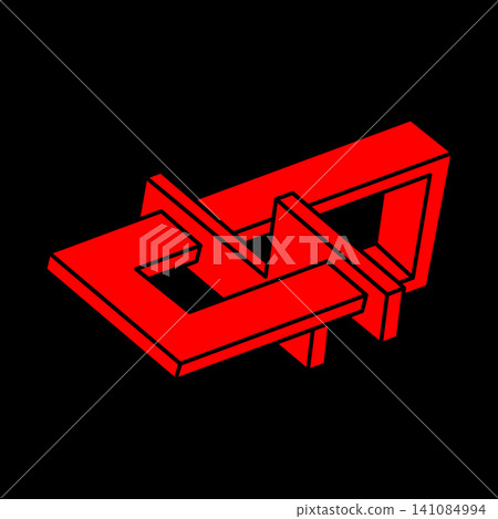 Escher paradox geometry logo. Optical illusion objects. Sacred geometric figures. Optical art. Impossible shapes. Escher paradox geometry logo. Optical illusion objects. Sacred geometric figures. Optical art. Impossible shapes. 141084994