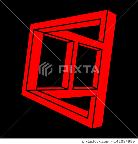Optical illusion shapes. Optical art objects. Impossible figures. Escher style. Geometry logo.  141084999