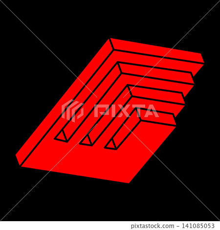Logo. Impossible shapes, optical illusion, vector. Optical art objects. Geometric figures. Line art. Logo. Impossible shapes, optical illusion, vector. Optical art objects. Geometric figures. Line art. 141085053
