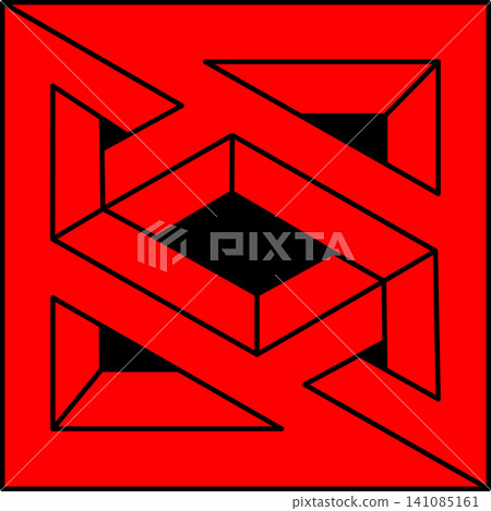 Impossible shapes. Sacred geometry. Optical illusion. Abstract eternal geometric objects. Impossible endless outline logo. Optical art. Impossible geometry symbol on a black background. Line art. Impossible shapes. Sacred geometry. Optical illusion. Abstract eternal geometric objects. Impossible endless outline logo. Optical art. Impossible geometry symbol on a black background. Line art. 141085161