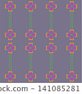 Retro Purple Floral Heart Pattern 141085281