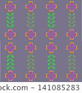 Retro Purple Floral Heart Pattern 141085283