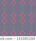 Retro Purple Floral Heart Pattern 141085284