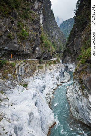 Taroko Gorge Road Above Marble River Taiwan Taroko Gorge Road Above Marble River Taiwan 141085342