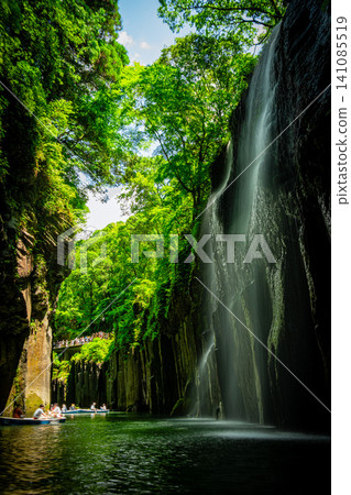 The sacred scenery of Takachiho Gorge in Miyazaki, Japan The sacred scenery of Takachiho Gorge in Miyazaki, Japan 141085519