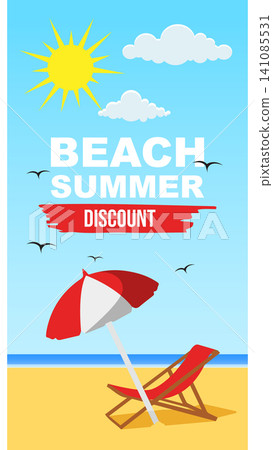 Portrait Beach Summer Discount Mobile Stories Template 141085531