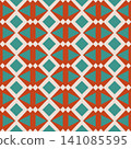 Retro Geometric Diamonds and Triangles Seamless Pattern Background 141085595