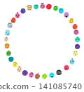 Round frame material for facial expression icons 141085740